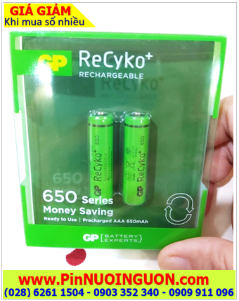 Pin sạc GP65AAAHCE _GP ReCyKo GP65AAAHCE-2GBAS2 (AAA650mAh 1.2v NiMh) chính hãng |HẾT HÀNG 